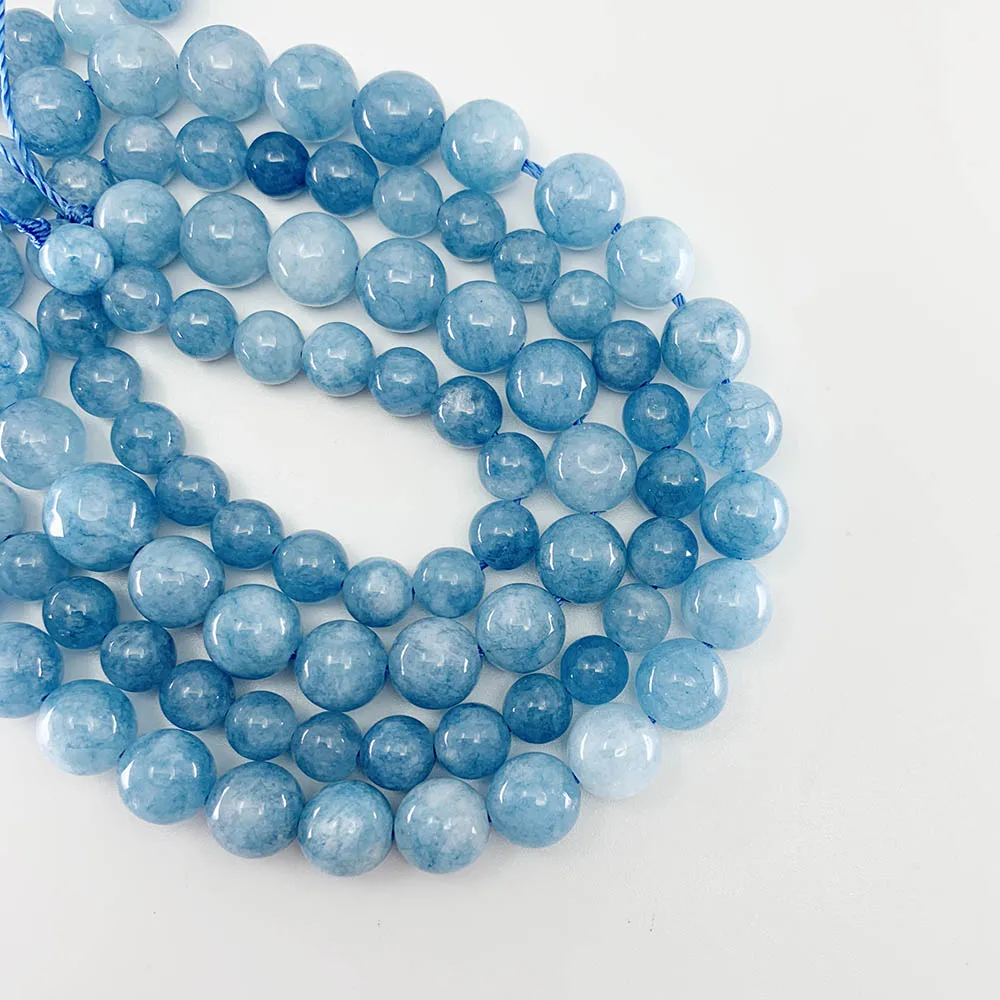 1 Strand 4/6/8/10mm Wholesale price For Homemade Jewelry Genuine Natural Gemstone Round Loose Beads Natural Aquamarine Beads