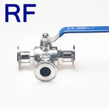 4 шт. RF " SS304 санитарная нержавеющая сталь 3 способ Т порт пищевой класс PTFE уплотнительный шаровой клапан Tri Зажим наконечник для домашнего дневника