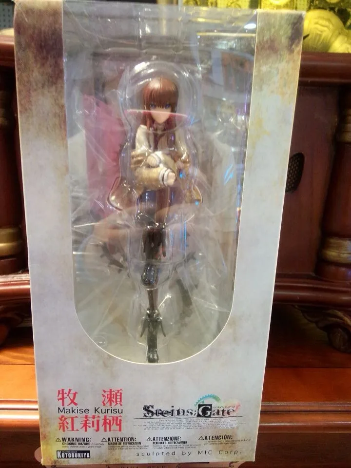 Huong Аниме Фигурка 21 см Steins Gate Makise Kurisu 1/8 Масштаб ПВХ фигурка Коллекция Модель игрушки рождественские подарки - Цвет: with retail box