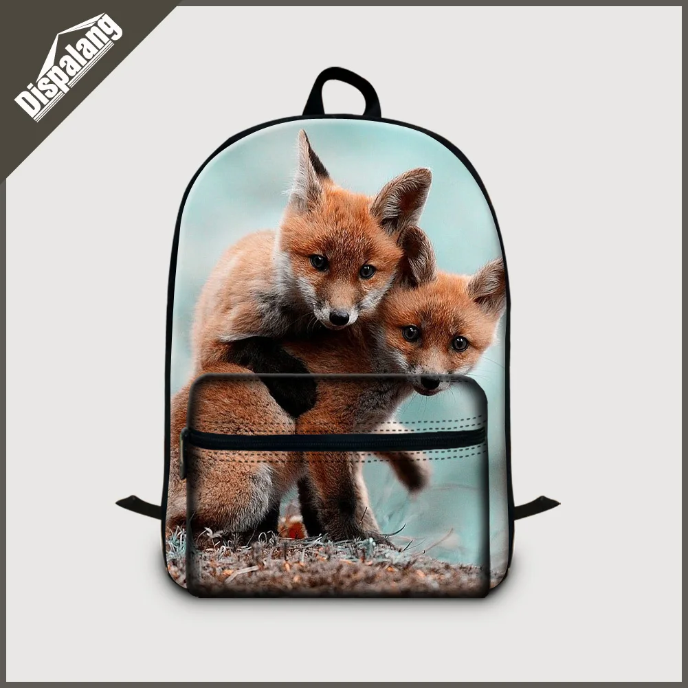 

Dispalang 3D fox back pack fashion animals print school shoulder bookbags men's laptop backpacks large computer bagpack mochilas