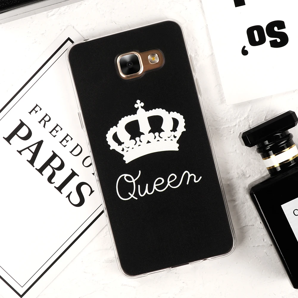

King Queen Case for Samsung Galaxy S5 S6 S7 Edge S8 Plus A3 A5 J1 J2 J3 J5 J7 2015 2016 2017 Note 8 Prime Back Cover Luxury
