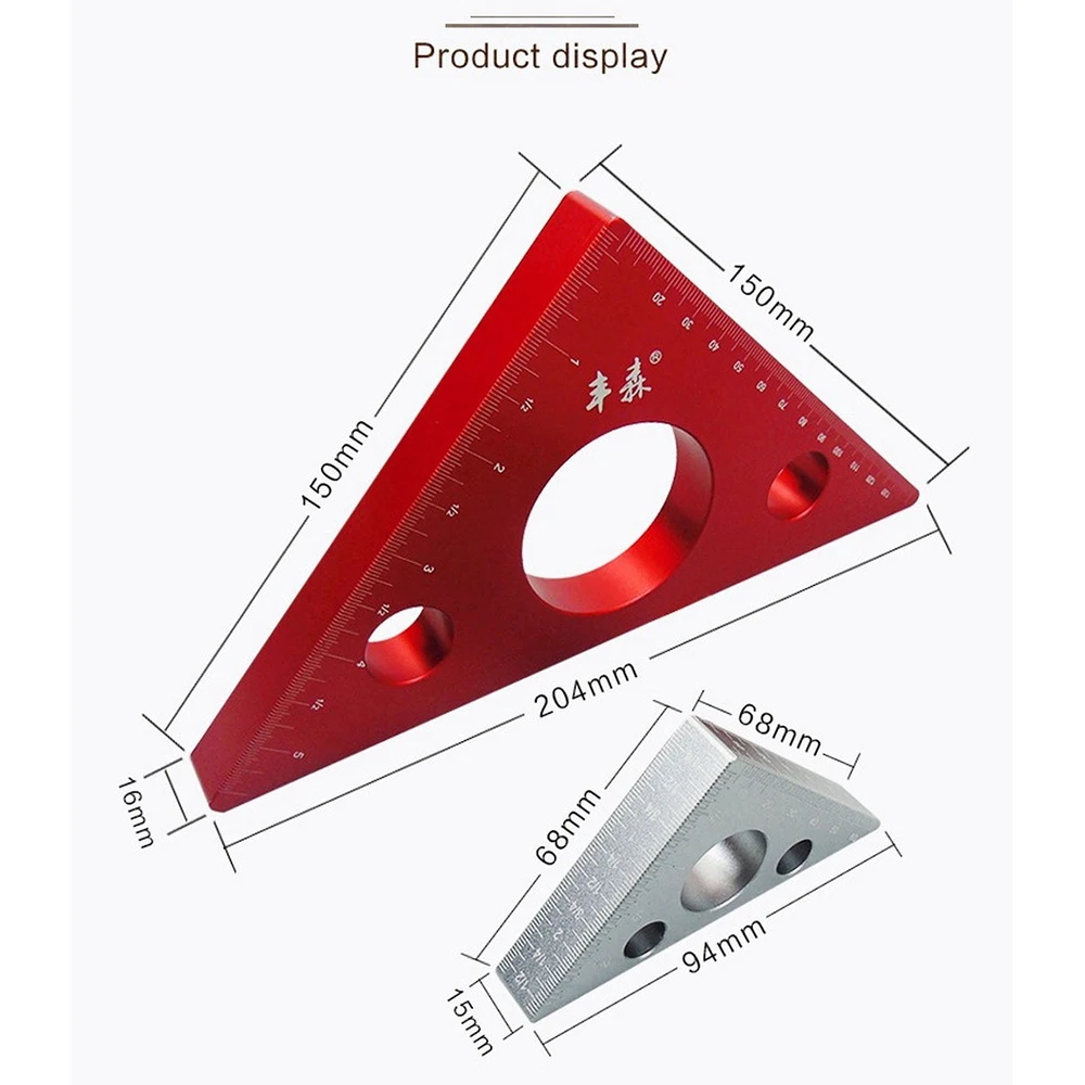 Линейка под прямым углом из алюминиевого сплава Мини карманный квадратный DIY деревообрабатывающий треугольная линейка измерение высоты