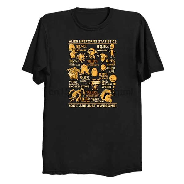 

Men Short sleeve tshirt Alien Statistics Women t-shirt