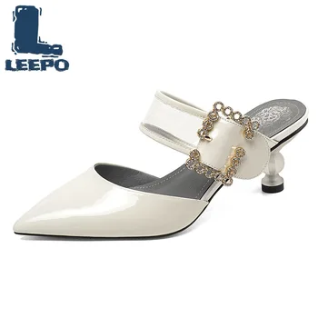 

High Heels Sandals Women Summer Buckle Slippers Shoes Woman Fashion Pointed Toe Slingbacks Soft Pumps Ladies Plus Footwear