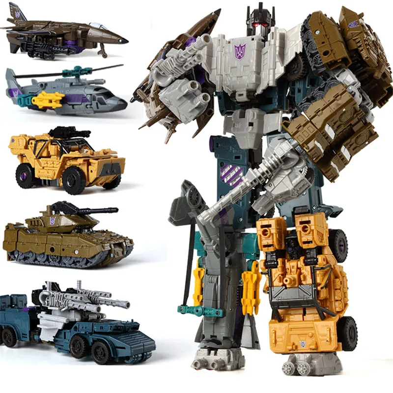 

New 5 in 1 Devastator Toys Boys KO Transformation Anime Robot Aircraft Car Tank Motorcycle Model Kid Collection Action Figure