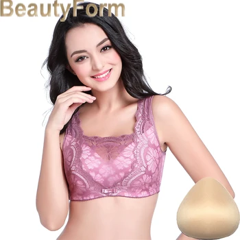 

8718 BRA SET Mastectomy Bra Ventilated Sponge beauty Prosthesis brseast forms false breast enhancer