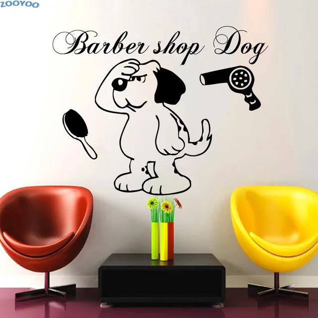 ZOOYOO Barber Shop Dog Wall Stickers Pet Salon Wall Decal Home ... ZOOYOO Barber Shop Dog Wall Stickers Pet Salon Wall Decal Home ...