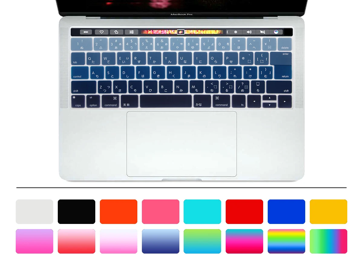 Японская Радужная Клавиатура Обложка кожа для нового Macbook Pro 13 &quot15&quot Retina A1706 A1707