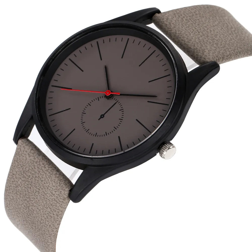 

Ultra Thin Watches For Men Men Leather Strap Line Analog Quartz Ladies Wrist Watches Fashion Watch erkek kol saati #03