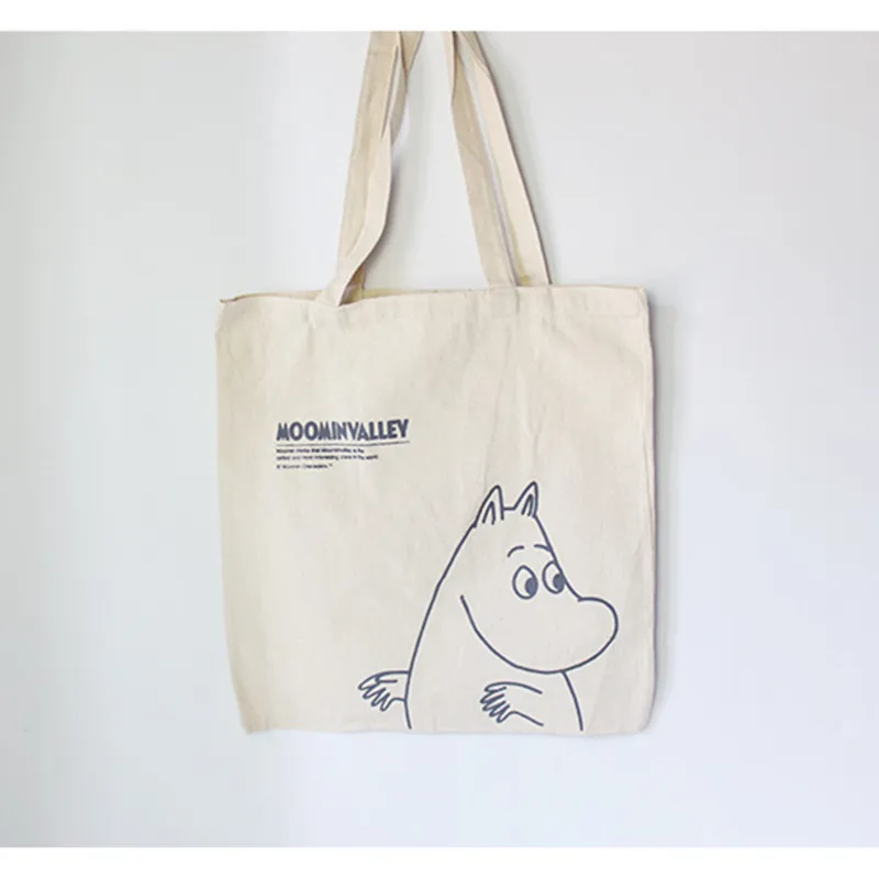 Moomins Женская Подарочная сумка хлопчатобумажная Холщовая Сумка тоут лаконичные