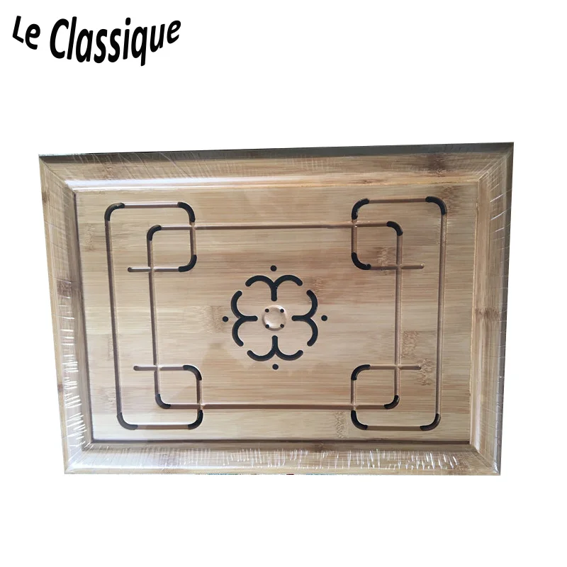 

Tea Tray with Plum Flower Image Made of Bamboo,Small and Light Weight,Easy to Taken by Travel
