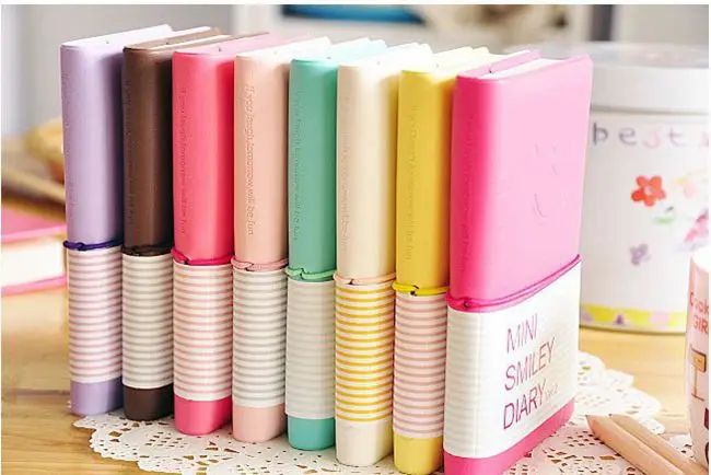 2pcs-per-lot-hot-sale-cute-Mini-Smiley-Diary-Notebook-kawaii-Memo-Book-leather-Note-Pads (1)
