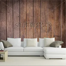 Los murales 3D personalizados, madera marrón madera tablón de pared vintage fondo, Sala sofá Pared de TV papel de pared del dormitorio