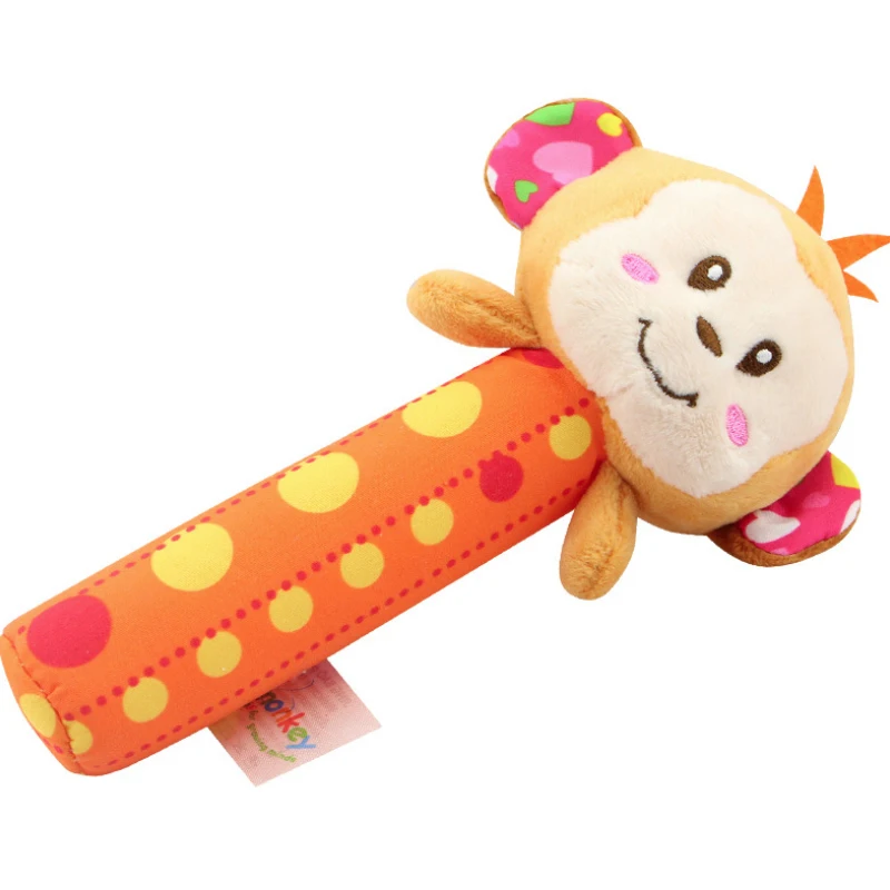 Baby Soothing Rattle Animal BB stick Hand Bell Rattle Plush Toys Funny Educational Toys For Kids Baby Boy Girl