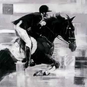 

100% handmade painting horse racing on oil canvas for living room decor and wallpaper, gallery