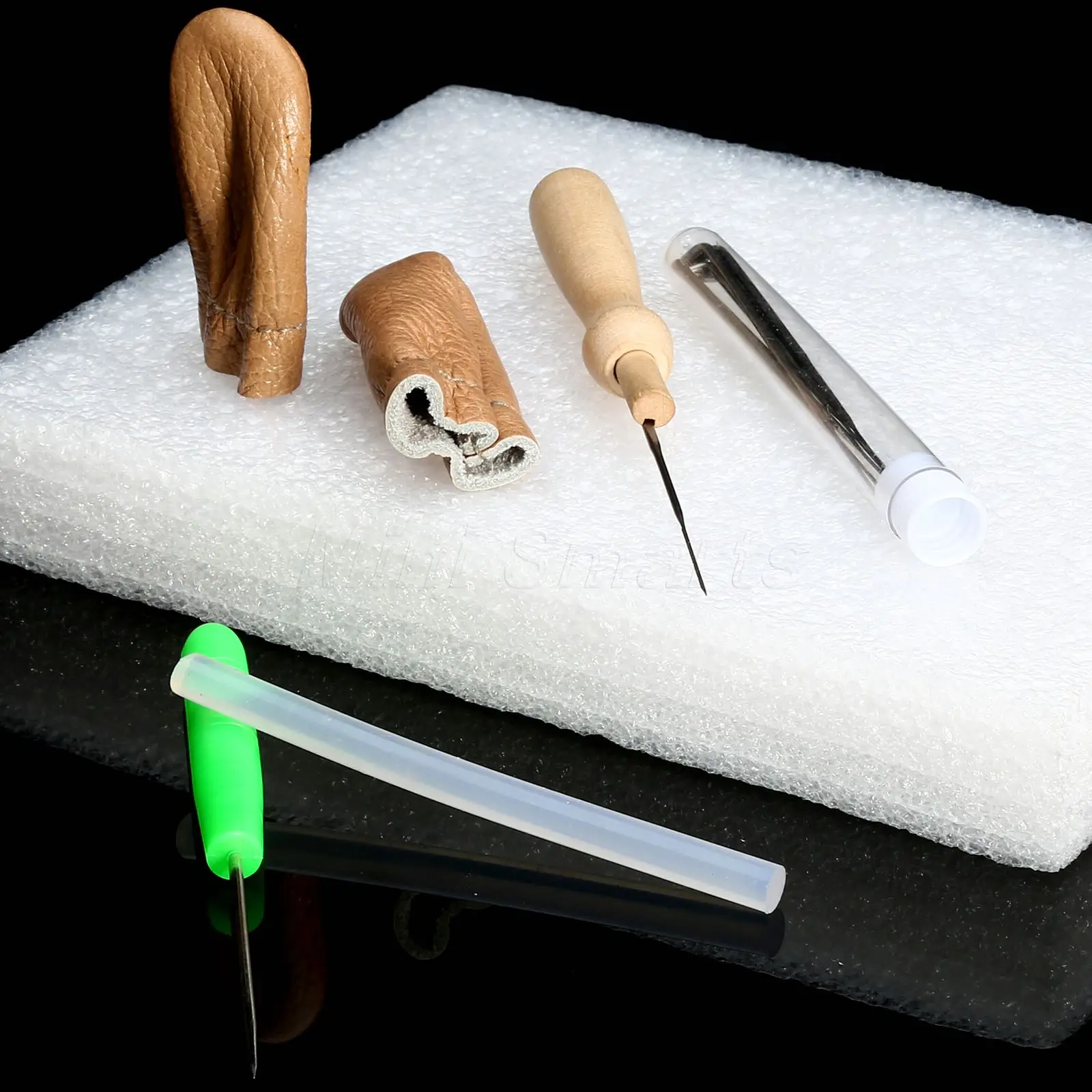 One Set Wool Felt Starter Mat Needle Finger Cots Glue Kit Set Felting
