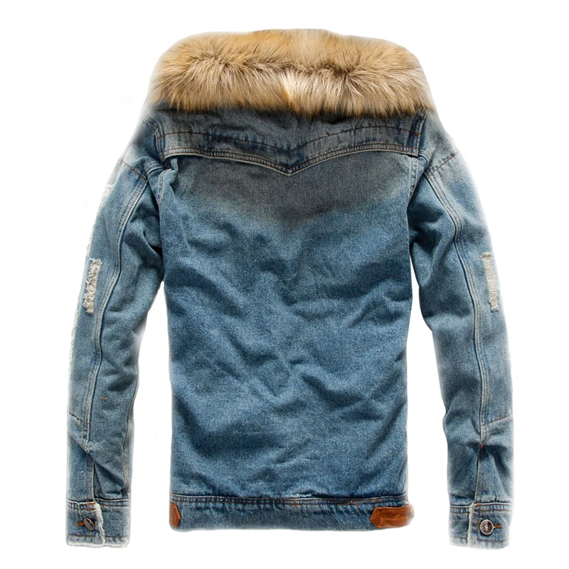Fashion Winter Jacket Men Fur Collar Large Size S-6XL Velvet Denim Warm Jackets Men Coats Streetwear Hip Hop Biker Bomber Jacket Fashion Winter Jacket Men Fur Collar Large Size S-6XL Velvet Denim Warm Jackets Men Coats Streetwear Hip Hop Biker Bomber Jacket