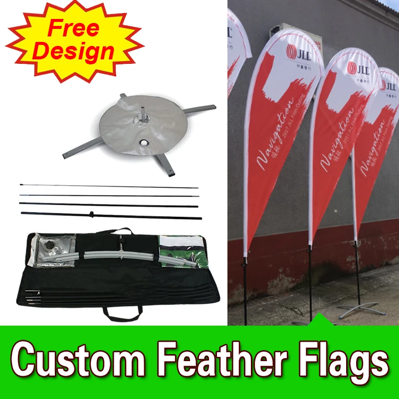 

Free Design Free Shipping Double Sided Crossbase Teardrop Flag Signs Advertising Ad Flags Cheap Custom Quality