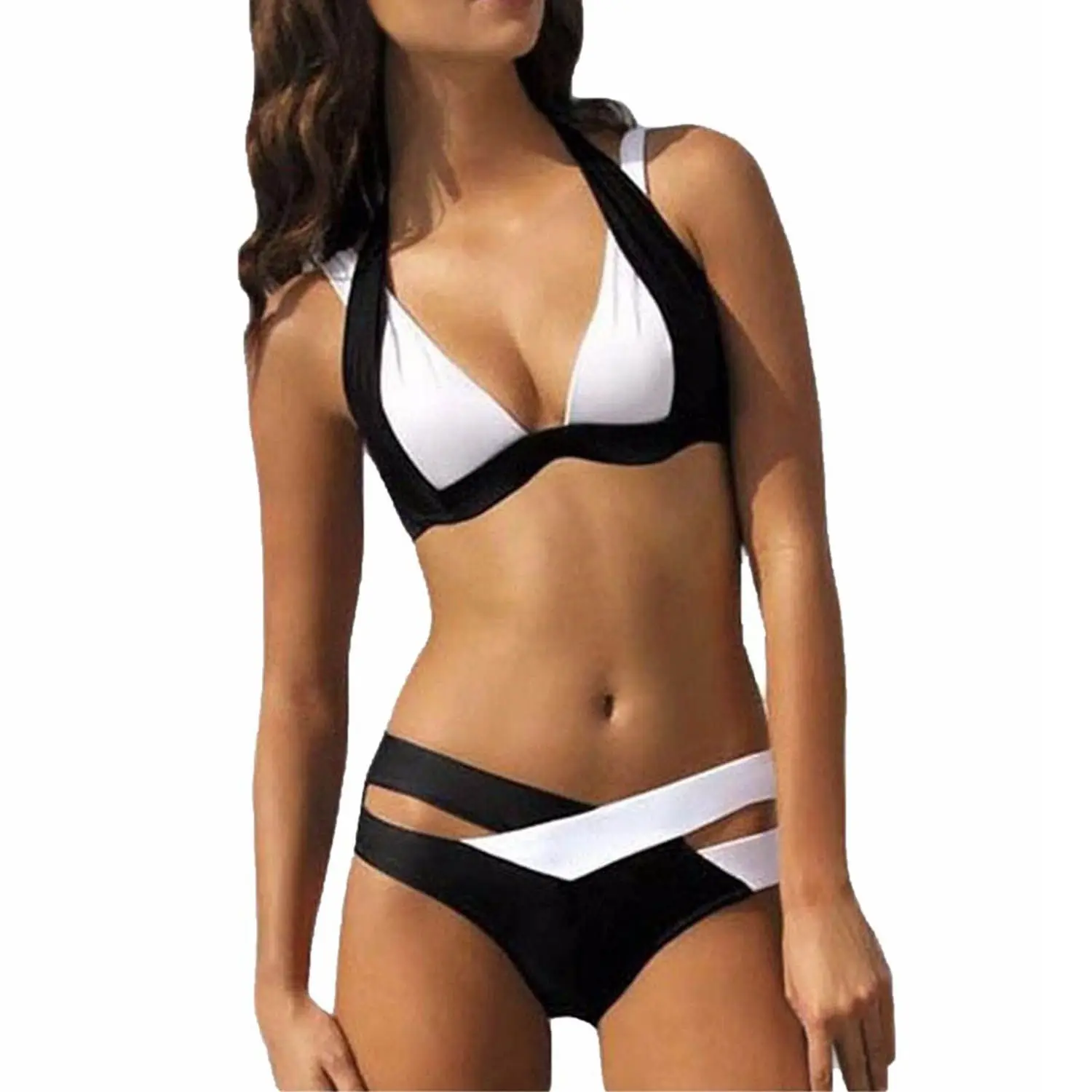 

DSGS Summer Style Women Sexy Bikini Set Push Up Swimsuits Swimwear Cross Bandage Bathing Suits