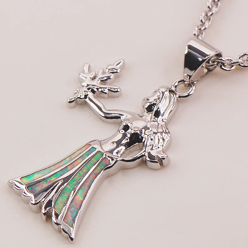 

White Fire Opal 925 Sterling Silver Fashion Jewelry Pendant P111