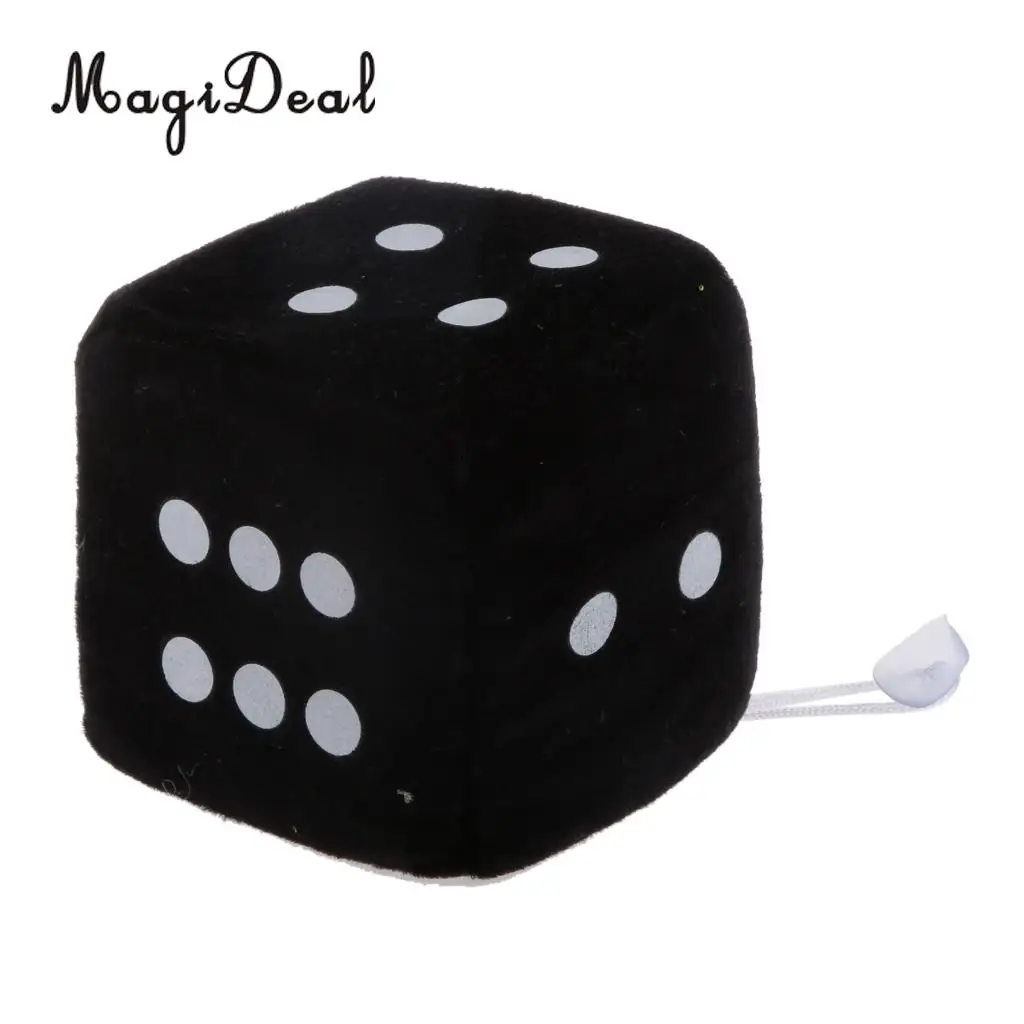 4 inch Soft Stuffed Plush Toys Dice Cube Car Window Mirror Hanger Sticky Decor Birthday Party Favors Novelty Toys Gift 10x10x10