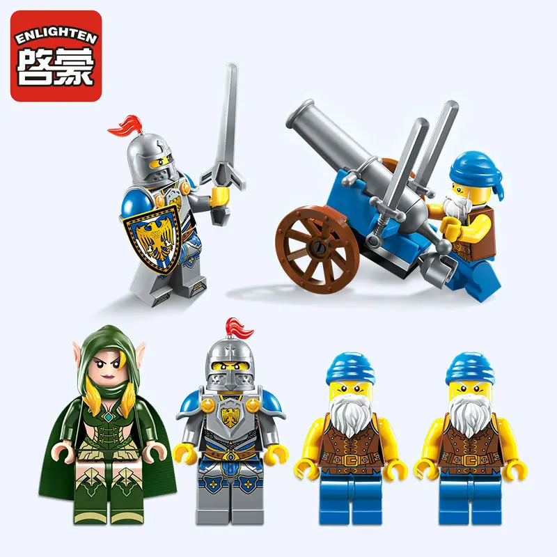New 486Pcs War Of Glory Castle Knights Twin Headed Dragon Building Blocks Bricks 