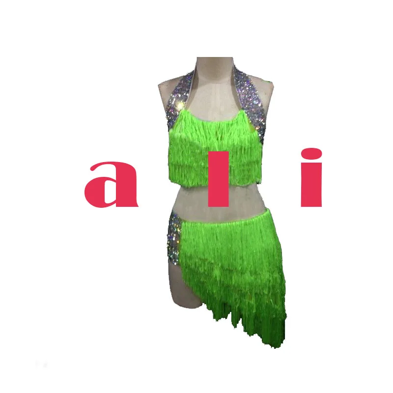 Latin dance dress skirt new female adult dance dress dress pleated