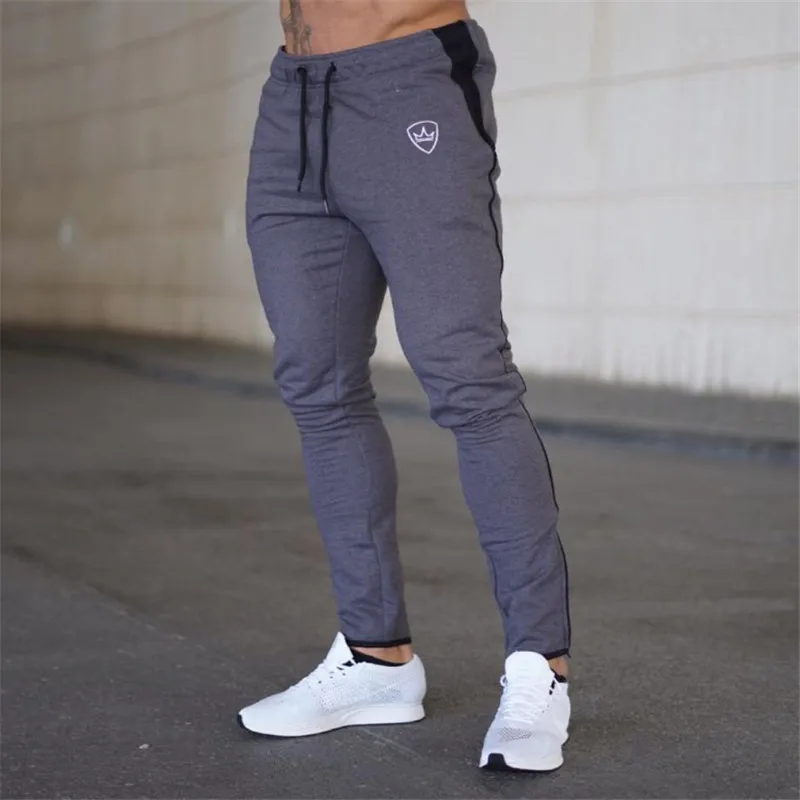 

2019 new Cotton Men full sportswear Pants Casual Elastic Mens Fitness Workout Pants skinny Sweatpants Trousers Jogger Pants