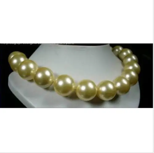 

FREE SHIPPING HOT sell new Style >>>> HUGE AAA+ 12-13MM SOUTH SEA GOLDEN PEARL NECKLACE 14K18