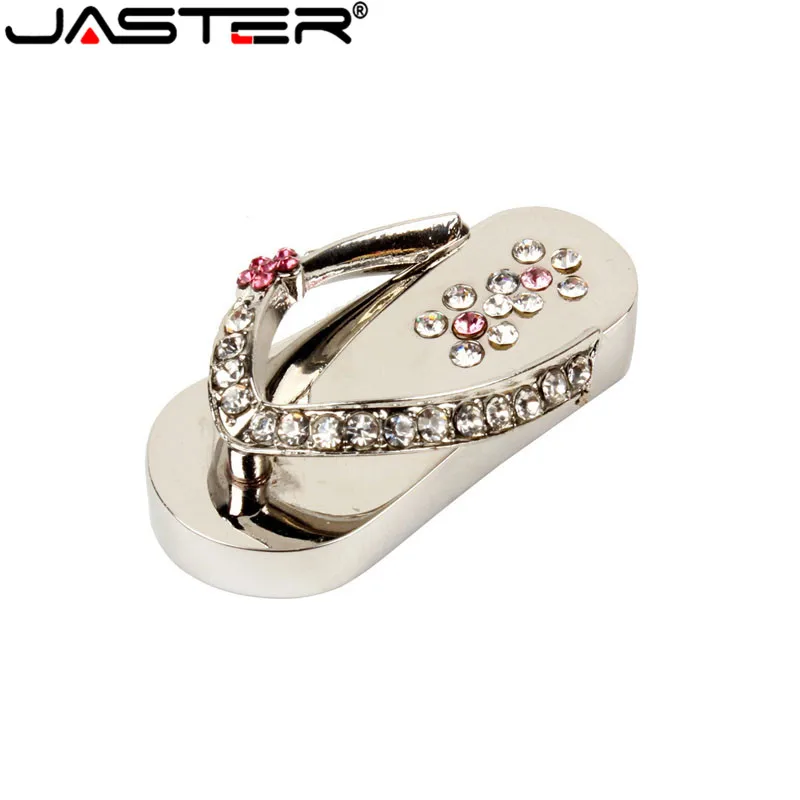 JASTER ювелирные Тапочки USB флэш накопитель 4 ГБ 8 16 32 кристалл алмаз 2 0 память Флешка