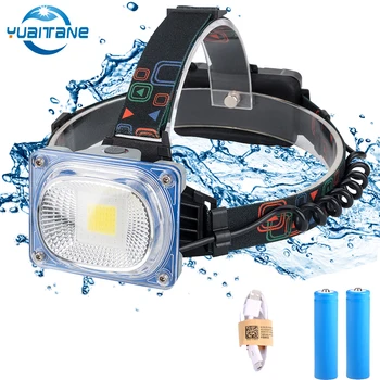 

LED Headlight Headlamp COB USB Rechargeable Head Lamp 3Modes Headlight Torch Safety Warning Light+2x 18650 Battery + USB Charger