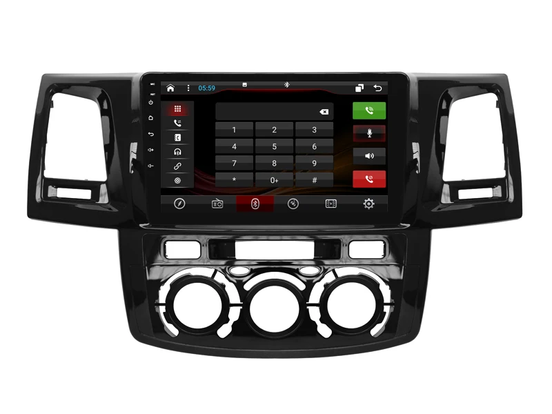Sale Elanmey android 8.1 car radio for toyota Hilux 2012 Manual AC car accessories DSP device Gps Navi multimedia bluetooth camera 4