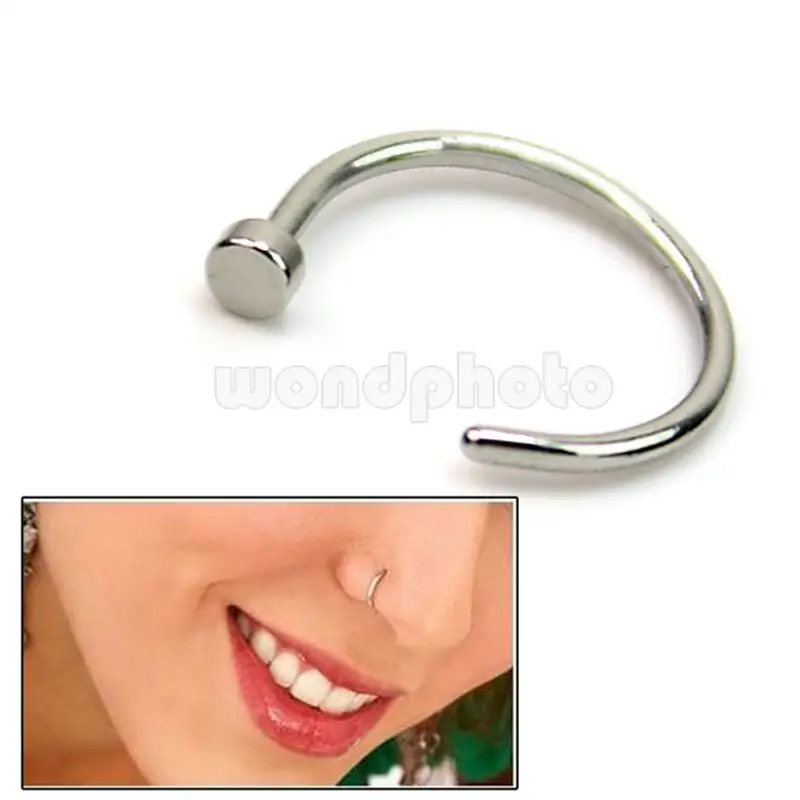 Hot Sale Silver 316L Surgical Steel Nose Ring Hoop Piercing Stud 20G 3/