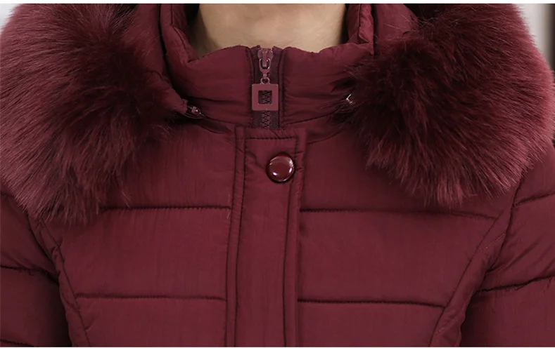 Jacket Old Womens Winter Long Parka Cotton Padded Jackets Fake Fur Collar 2018 Korean Aged Ladies Thick Coat Plus Size 5XL CH598 (11)