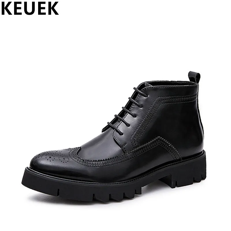 

Spring New Men's Motorcycle boots British Pointed Toe Casual shoes Korean High-trend Men's Ankle boots 3A