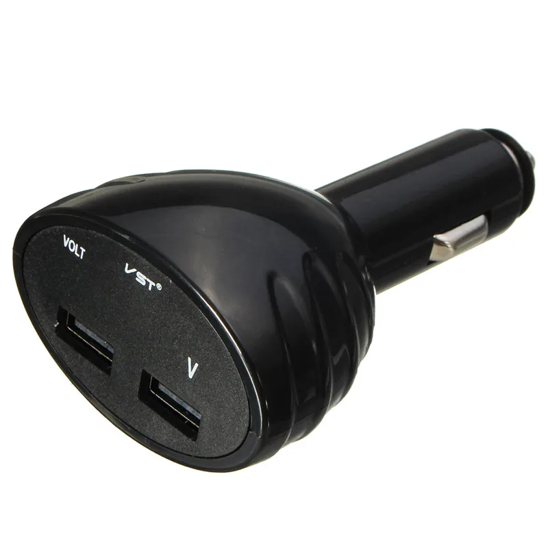2 in 1 5V 2.1A Phone Dual USB Charger Adapter Car Cigarette Lighter Voltmeter Universal For