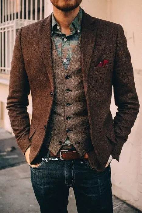 Dark Brown Tweed Blazer