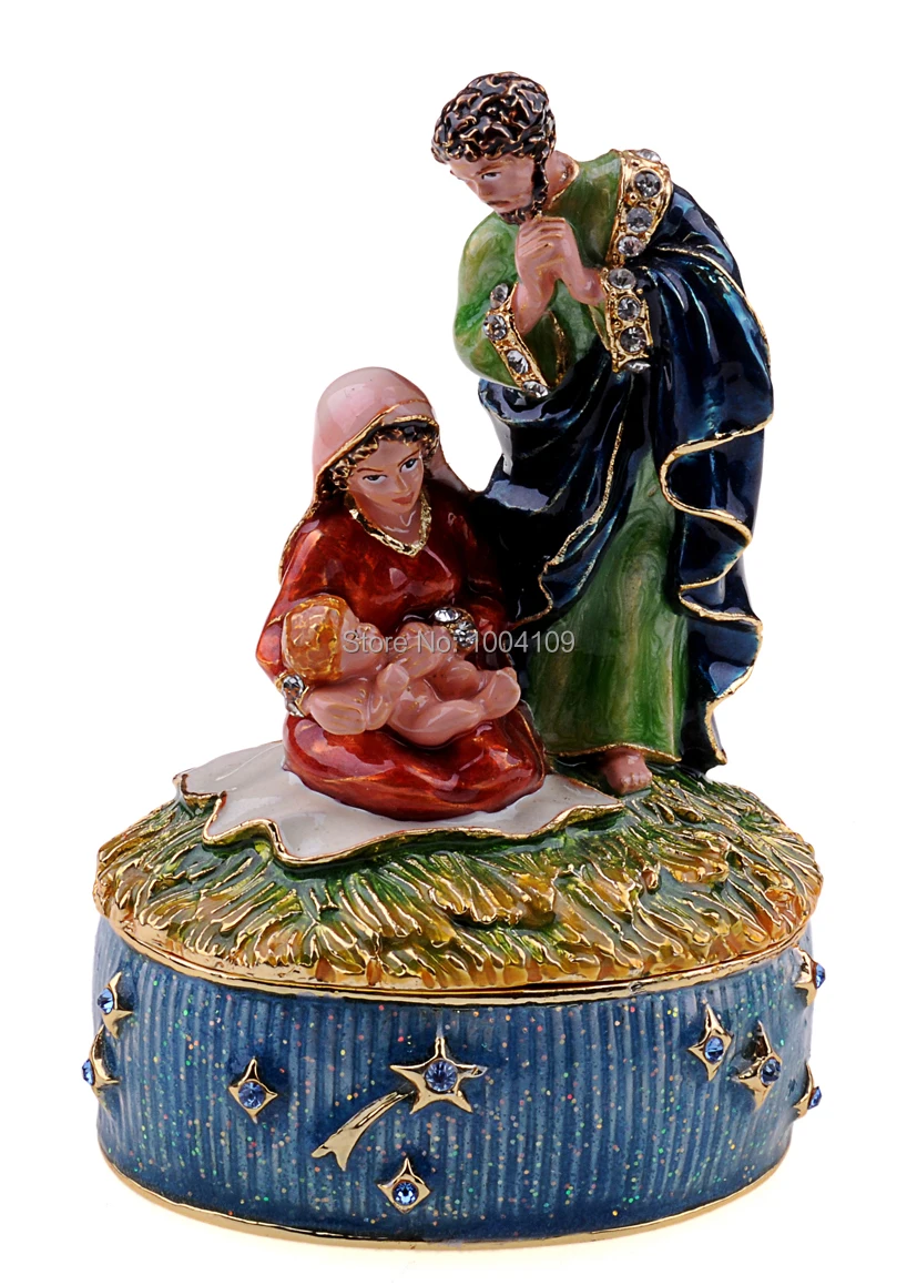 TBP0085-Holy family treasured trinket box bejeweled enamelled jewelry box decorative giftwares-1.JPG