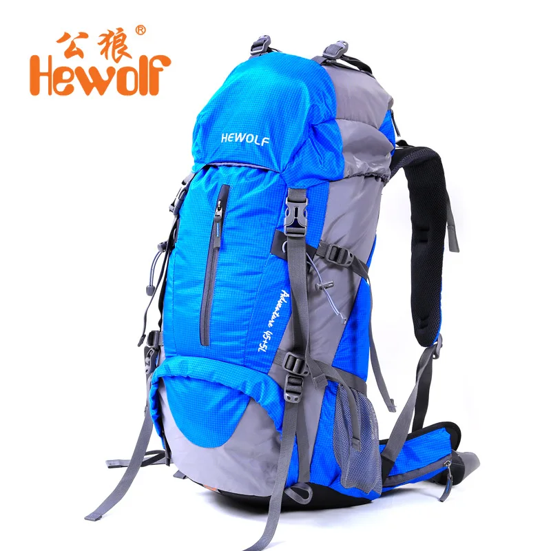 Hewolf outdoor waterproof and tear resistant backpack camping professional mountaineering bags riding equipment backpacks 50L Hewolf outdoor waterproof and tear resistant backpack camping professional mountaineering bags riding equipment backpacks 50L