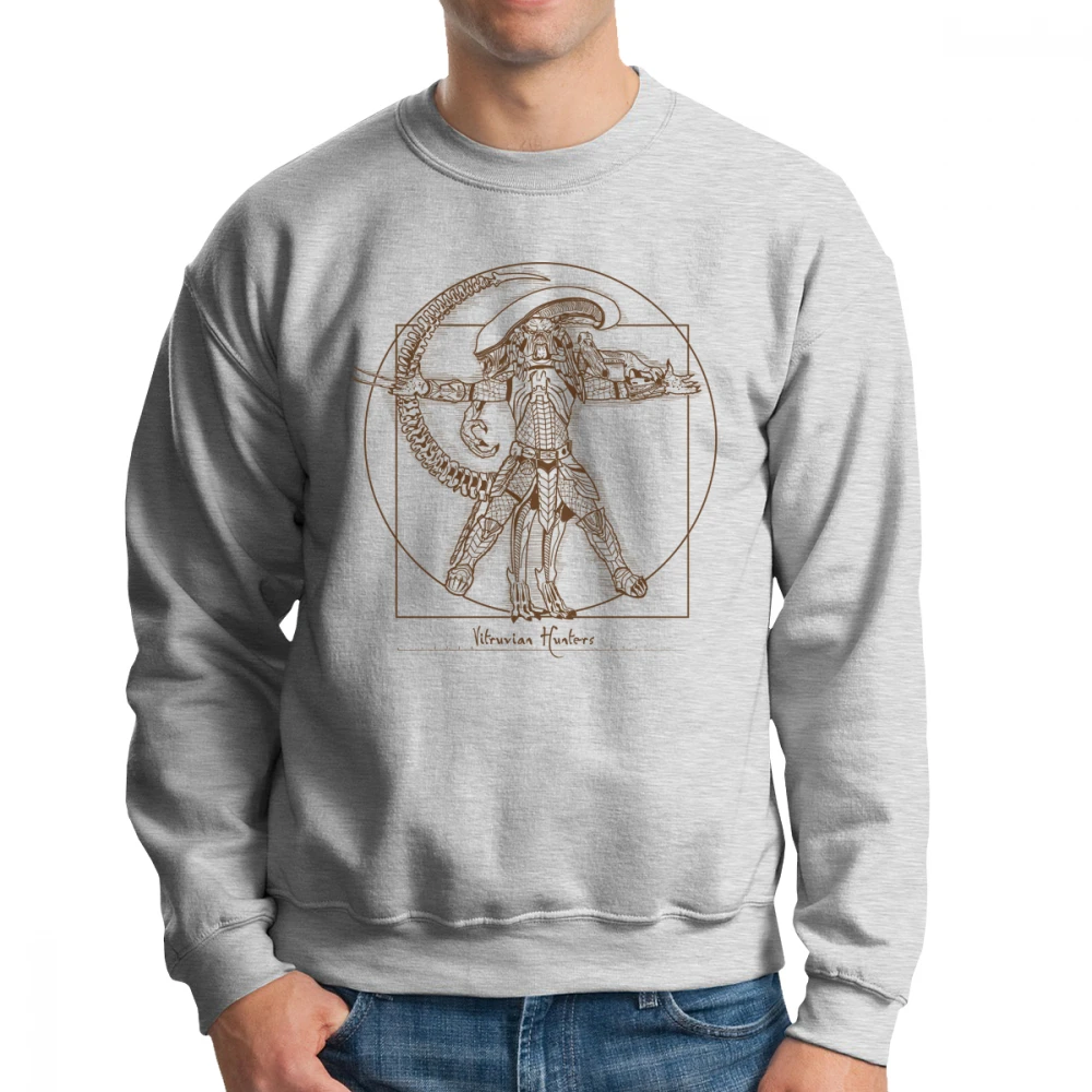 Men's Vitruvian Hunters Alien Covenant Alien Vs Predator Hoodies Cool Sweatshirt Cotton Street Pullover for Men