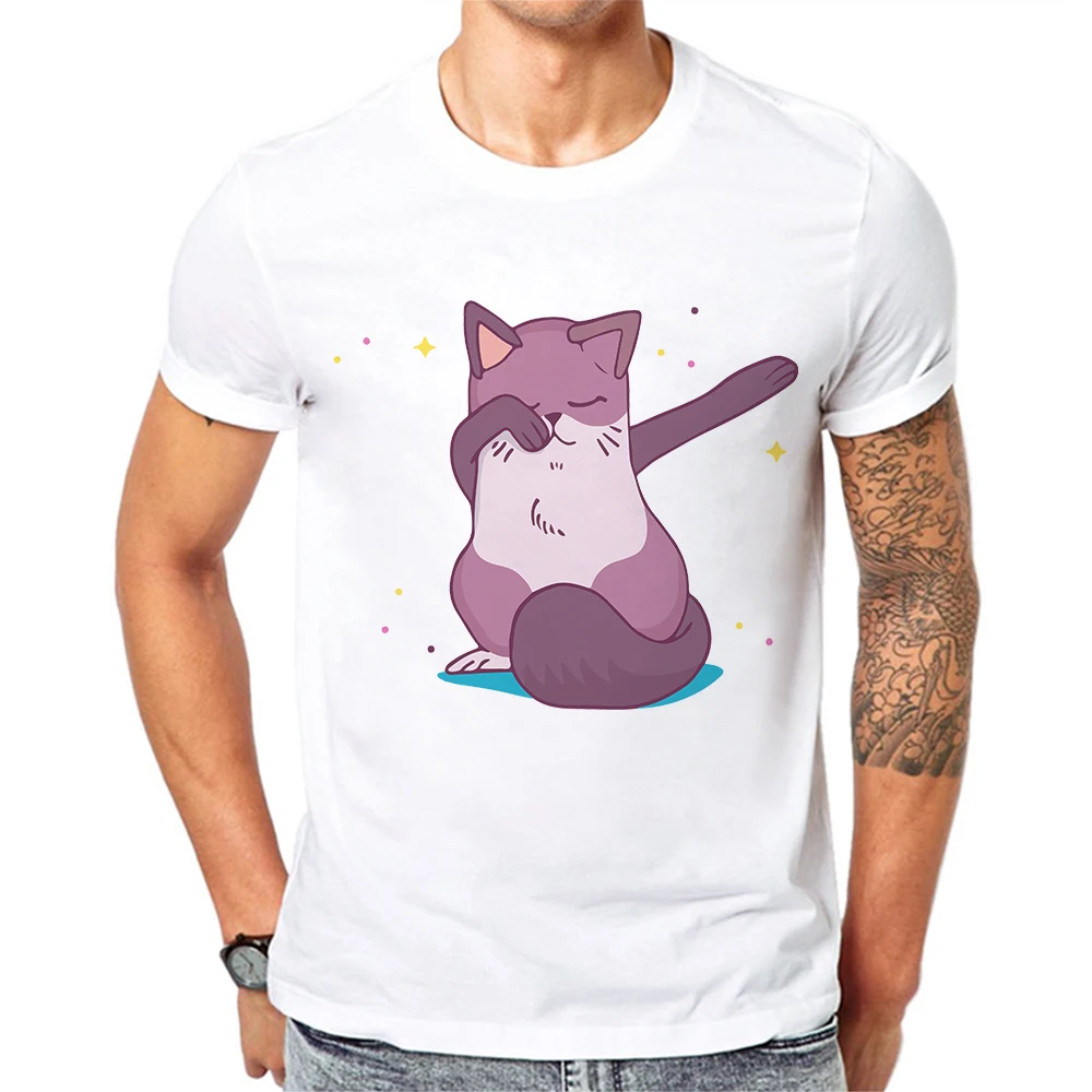 

Newest Brand Summer 3D Tshirts Men T-Shirt Dabbing Cat Print T Shirt Short Sleeve Basic Tee Shirts Cool Tops Playeras De Hombre