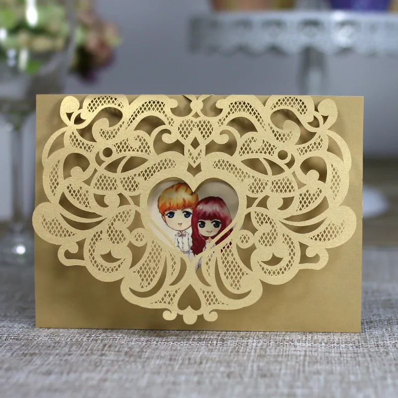 Gold Lace Invitation Cards