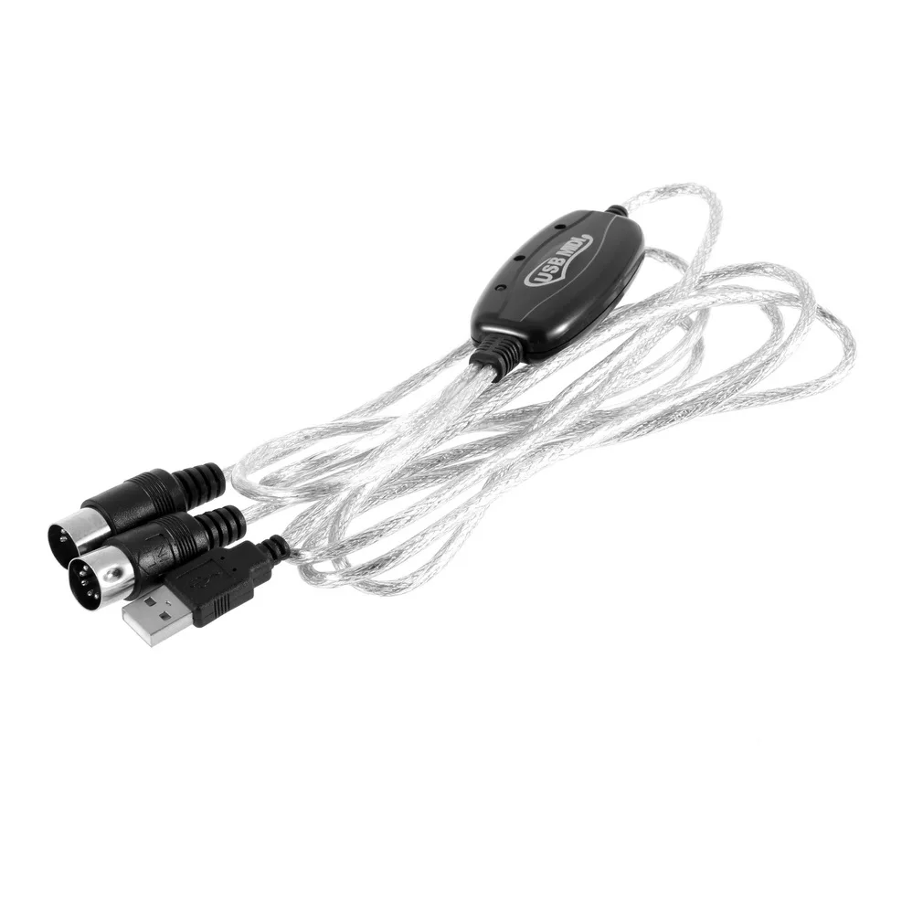 New USB IN-OUT MIDI Interface Cable Converter PC to Music Keyboard Cord