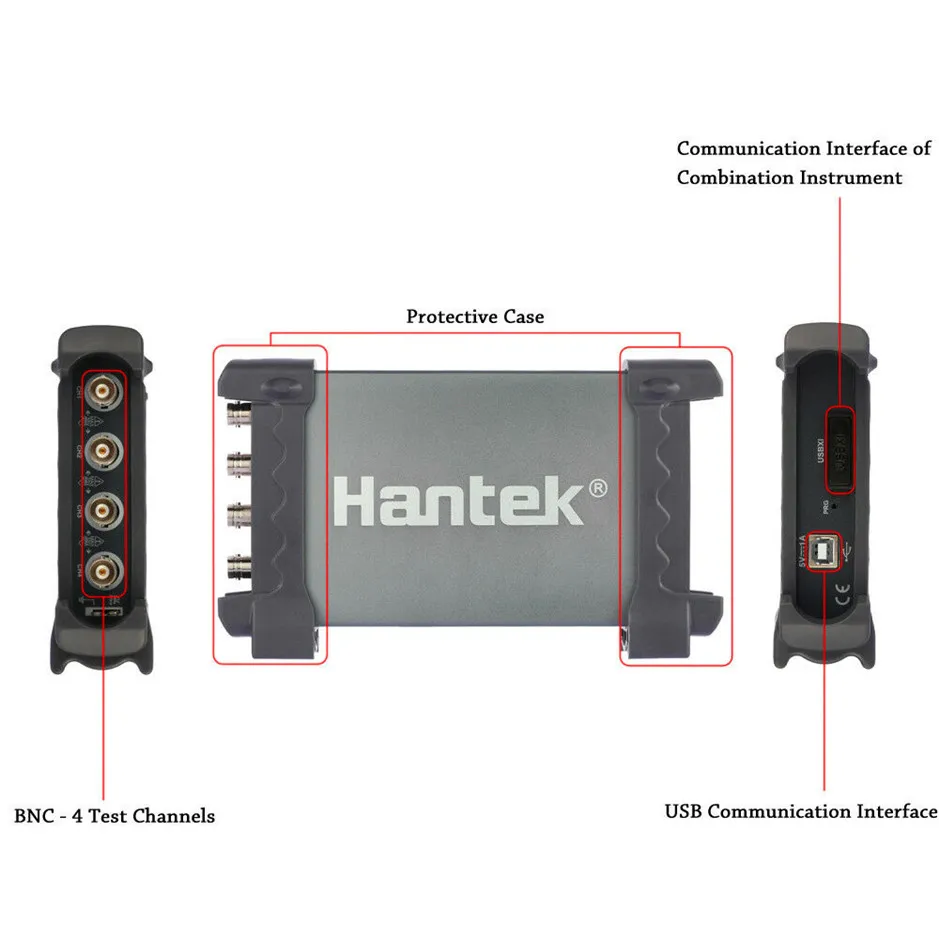 

Hantek Automotive Oscilloscope 6204BE 4Channels 200Mhz Handheld Portable Oscilloscopes USB PC