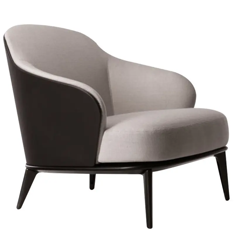 

Nordic simple modern single leisure sofa Solid wood sofa chair Customizable cloth art small apartment chair