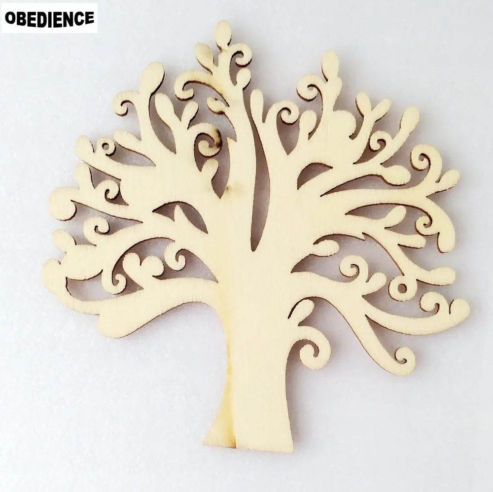 

OBEDIENCE Creative 2pcs 14x14cm Wooden Scrapbooking Craft Natural Blank Wood Life Tree Button for DIY photo album Decorative