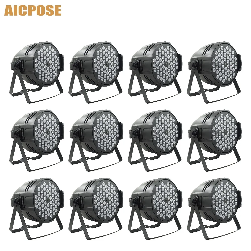 12pcs/lots 54x9w RGB 3in1 LED Par Lights Wall Washer Bar Party Disco