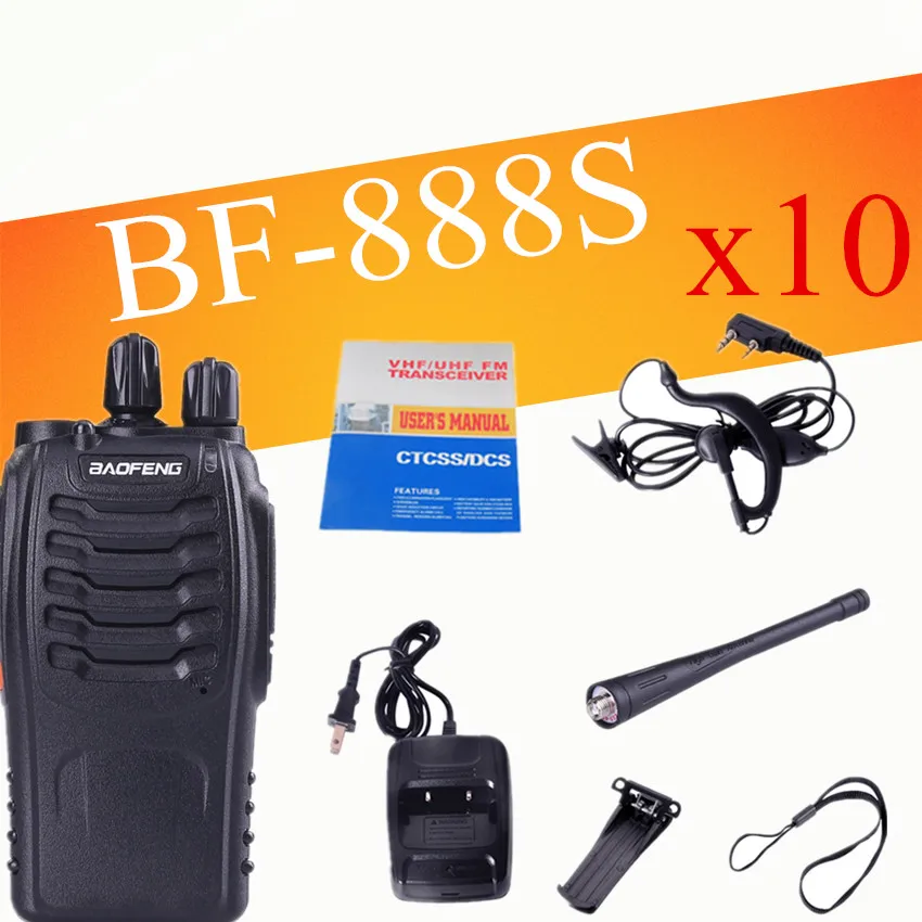 10 шт./лот Baofeng BF-888S Walkie Talkie 5 W UHF портативная рация bf 888 s 400-470 МГц 16CH двухсторонняя