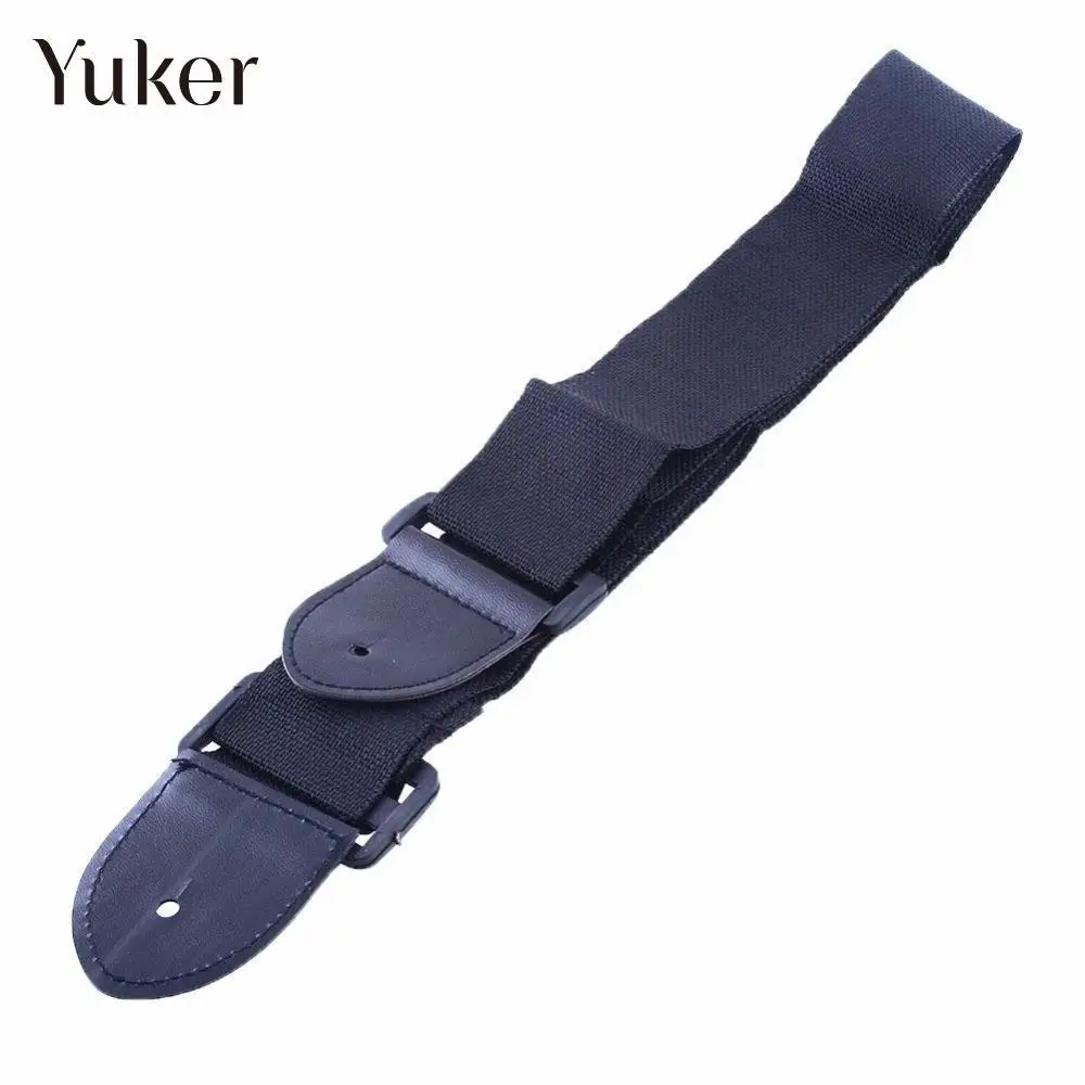 Black Adjustable Leather Ends Nylon Guitar Strap Belt for Electric Classic Acoustic Guitar Bass Fashion New Durable