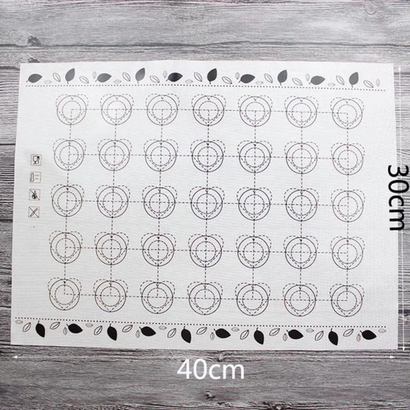 Macaroons подкладка сахар антипригарный коврик Многофункциональный Макарон Платиновый силикон коврик стеклянный ворсвый коврик для выпечки - Цвет: 40x30cm